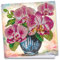 Ideen mit Herz Diamond-Painting-Grußkarte | Strass-Edition | 16 x 16 cm | 370 g/m² | inkl. Steine, Umschlag & Werkzeug (Orchideen in Vase)