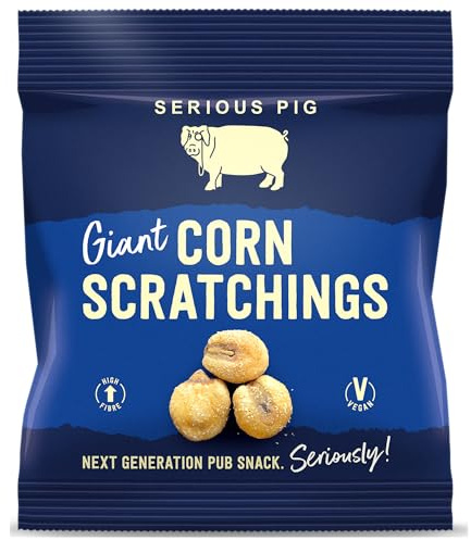 Serious Pig Giant Corn Scratchings, with Sage and White Pepper Seasoning (12 x 35g)