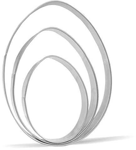 MYSUNBAR Set of 3 Large Egg Cookie Cutters 5 4 3 Stainless Steel