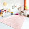 TT Home Teppich Kinderzimmer Waschbar rutschfest Kinderteppich Junge Mädchen Weich Pastell, Farbe:Rosa, Größe:60x100 cm