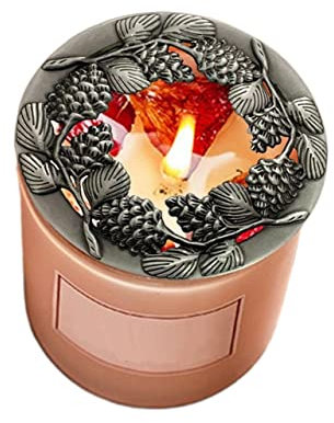 HUFFA Jar Candle Topper Deckel Kerzenschirme Jar Candle Sleeve Heimdekoration (Color : Silver)