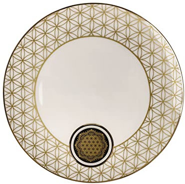 Assiette Lotus – Fleur de Vie Blanc Yin Yang