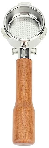 Topiky 54mm Coffee Portafilter, Stainless Steel Coffee Espresso Machine Wood Handle With Double Spouts Portafilter, Bottomless Portafilter for Breville 870 880 8 Series Universal (C1 Rosewood)