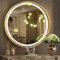 Hasipu 70 cm LED-Badezimmerspiegel mit Licht, rund, goldfarbener Metallrahmen, Badezimmerspiegel für Schminktisch, beschlagfrei, dimmbar, 3 Farben, Make-up-Spiegel, Wandmontage