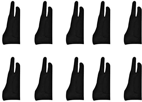 Fegtrty 10 Pack KüNstler Handschuhe für Tablet Digital Zeichnung Handschuh Finger Verdicken Handflächen Abweisung Handschuh für Grafik Pad (S)
