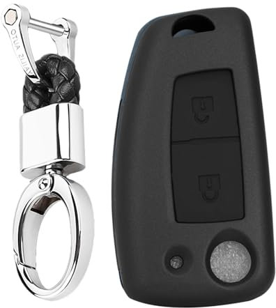 KUNIO Coque de clé à Rabat - Convient pour Nissan Qashqai J11 Juke X-Trail T32 Micra Pulsar C13 - Protection ABS - Porte-clés - 2 Boutons - Noir