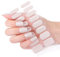 TBeautfave Semi Cured Gel Nail Strips, Grey White Nail Wrap 16Pcs, Adhesive Full Wrap Gel Nail Art Sticker, Waterproof Gel Nall Wrap Stickers with Nail File, UV/LED Lamp Required