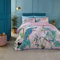 Soiree - Dschungelpfau-Bettbezug – Super-King-Size-Bett (260 x 220 cm) – Paspelrand – Baumwollsatin Bettwäsche-Set mit tropischen Tieren – 2 x Kissenbezüge – rosa Bettwäsche mit Vögeln