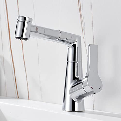 Rubinetti, rubinetto per lavabo con doccetta estraibile, rubinetti per lavabo da bagno Rubinetto per lavabo da bagno in ottone/cromato