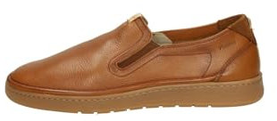 Fluchos - Zapato Tipo mocasín,sin Cordones,Suela Blanca de Goma,Plantilla Extraible,Blucher de Piel, para: Hombre Color: Cuero Talla:45