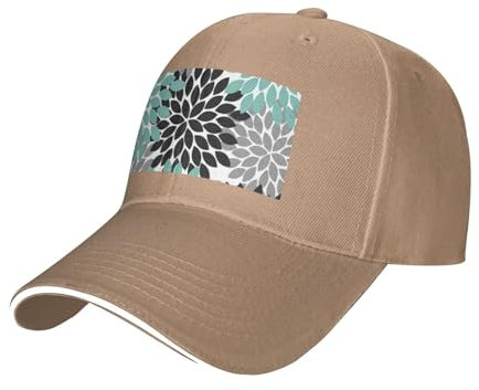 CZDBNLHF Stylische Baseballkappe mit Dahlien-Blumendruck, klassische und coole Mütze für alle Jahreszeiten, natur, Einheitsgröße