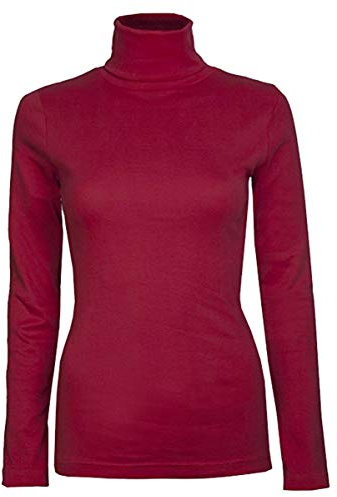 Shop Nova® Polo Neck Jumper Tops Long Sleeve Ladies Roll Turtle Neck Plain Knitted Pullover Sweatshirt for Women Stretch Lightweight Sweater Top UK Size 8 to 24 (Wine, 16)