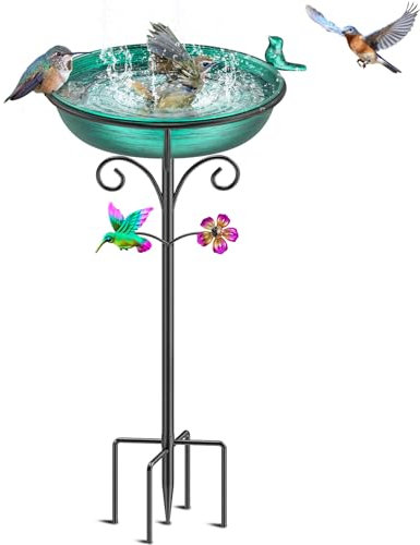 VeyFolzin.st Abreuvoir pour oiseaux - Grand bol d'eau - Résistant au gel - Résistant au gel - Pour oiseaux sauvages - Vert vieilli