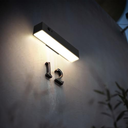SOTTLOT Solar Outdoor Lights, 4000K 1000LM Solar Light for House Numbers | 4 Modes, Solar Wall Light with Motion Sensor, Dusk to Dawn, Anti-glare Solar Sign Light for Address Sign, Front Door, Yard