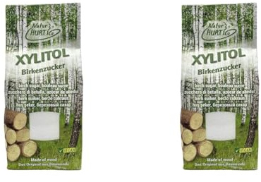 Natur Hurtig Birkenzucker 425 g | 100% Xylit aus Baumrinde, kalorienreduzierter Zuckerersatz, vegan | Zahnfreundliche Zucker Alternative zum Kochen & Backen (Packung mit 2)