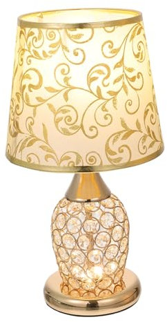 Artibetter Kristall Tischlampe Legierung Nachtlampe Mit Knopfschalter Romantische Nachttischlampe Kompakt Für Wohnzimmer Schlafzimmer Hotel Dekoration
