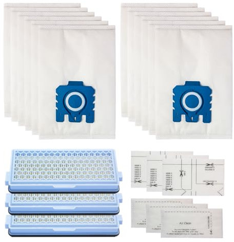 12 Sacchetti per la Polvere Miele GN,3 Filtri per Aspirapolvere Miele Complete C2 C3,S2 S4 S5 S6 S8 S2000 S5000 S8000 Serie Aspirapolvere Sacchetti Ricambio con 3 HEPA Filtri+3 Filtri Motore/Scarico