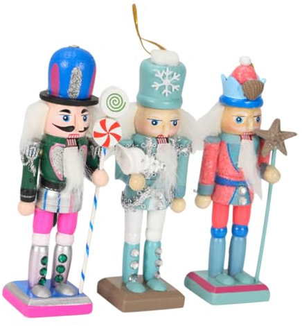Amosfun 3 Pz Burattini Schiaccianoci arredamento schiaccianoci distico ricevitore decorazione scrivania lovable bomboniere matrimonio schiaccianoci di legno schiaccianoci festival desktop