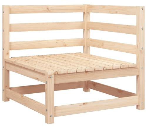HETFTJN Eckbank Balkon Gartenstühle Couch Klein Garden Sofas - Garten-Ecksofa 70x70x67 cm Massivholz Kiefer für Balkon Terrasse Garten Schwimmbad