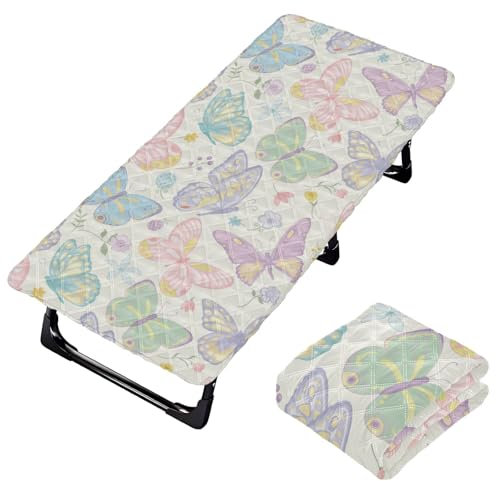 Wunderschönes Betttuch für Kleinkinder, Motiv: Schmetterling, Blume, botanisch, waschbar, für Kinderbett, 127 x 63 cm (Bett nicht im Lieferumfang enthalten)