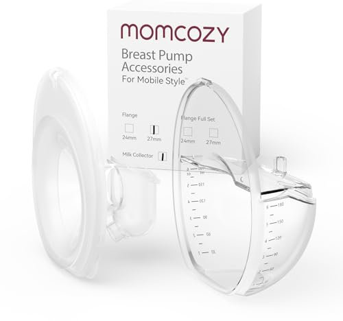 Momcozy Flange 27mm & Milk Collector Set for M6, Original Mobile Style | M6 Breast Pump Replacement Accessories