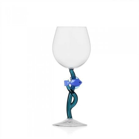 Calice Bicchiere Ichendorf | Fatto a Mano con Pesce Blu 20,5 Cm
