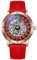 Herren-Armbanduhr, automatisch, mechanisch, Skelett, hohl, wasserdicht, leuchtend, Edelstahlband, selbstaufziehend, Roulette-Rad, Business-Casual-Armbanduhr, Rotes Silikon, Modisch, stilvoll, lässig