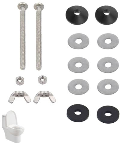 2 Pcs Toilet Cistern Bolts Toilet Fixing Kit Stainless Steel Toilet Fixings Unassembled Toilet Tank Screws Toilet Pan Floor Fixing Kit Toilet Pan Fixing Fitting for Toilet Close Coupled Toilet Kit