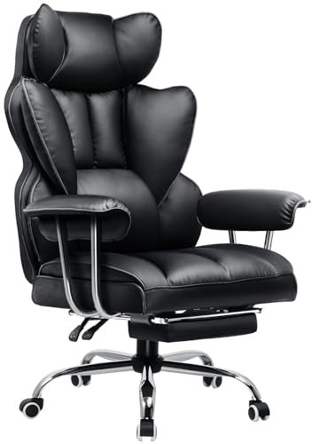GTPLAYER Chaise Gaming, Fauteuil Gaming Ergonomique, Siège de Bureau Réglable, Hauteur d'assise Réglable, avec Repose-Pieds Télescopique, Chaise Pivotante, Noir