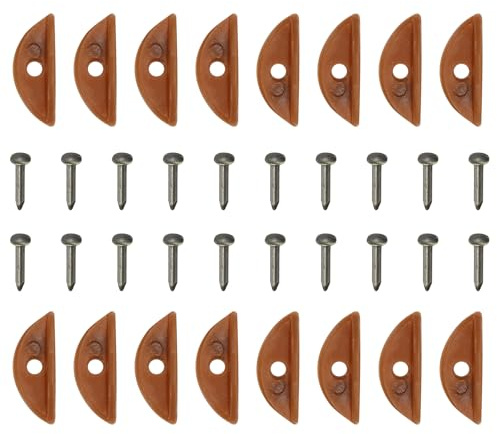 QUARKZMAN 50Pcs Clips de Fixation pour Cadre Photo avec 50Pcs Boutons de Fixation à Vis pour Accrocher des Photos, Dessins, Marron