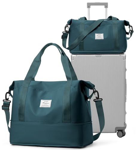 for Ryanair Airlines Underseat Cabin Bag 40x30x20 Weekend Overnight Carry on Holdall 40x20x25 for Women Travel Duffel Sport Gym Tote Mum Hospital Bags with Wet Pocket,A08-Peacock Blue