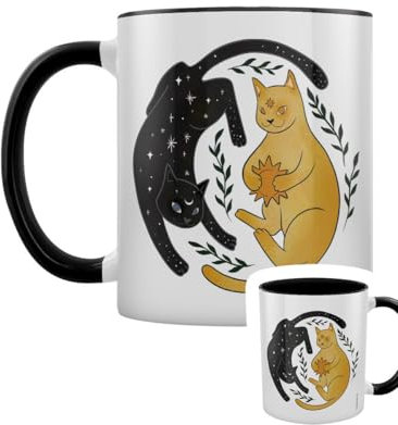 Grindstore Celestial Kittens Tasse mit schwarzem Innenfutter, zweifarbig