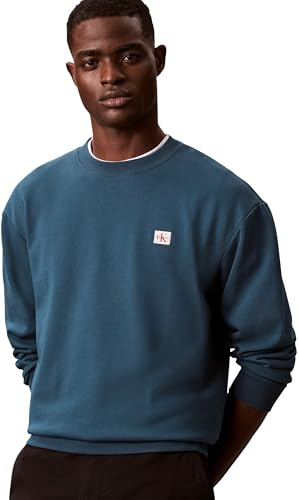 Calvin Klein Herren Sweatshirt Terry Badge mit Rundhalsausschnitt