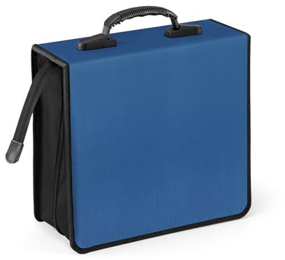 Trintion CD Case Disc Carry Case 240 Disc Capacity Portable Holder Protector CD Binder Wallet Bag Large with Zipper Closure Oxford DVD Handbag Storage (Blue)