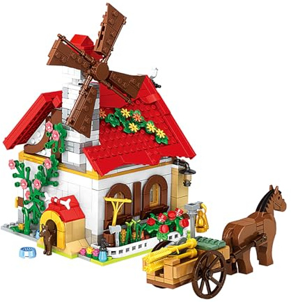 WOMA 12108 Bauernhof, Kornspeicher, Baustein-Set mit 720 Teilen, ab 6 Jahren, pädagogisches Bauset