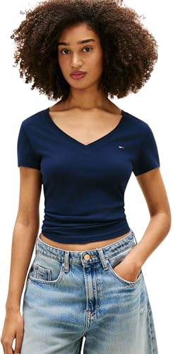 Tommy Jeans Damen Tjw 3pack V-Neck Tee Dw0dw23005 S/S T-Shirt (3er Pack)