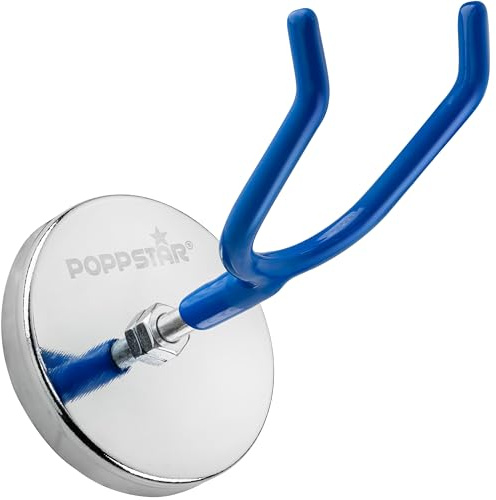 POPPSTAR magnetischer Werkzeughalter für Druckluftwerkzeuge mit gummierten Haken, hält bis zu 4,5 kg, blau