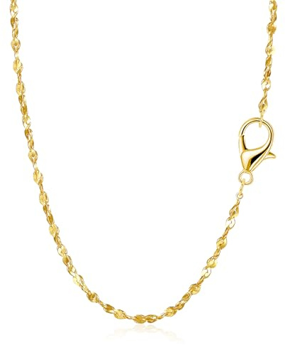 RMMD Gold Chain Necklace for Women - 18K Gold Plated Necklace Chain Thin Dainty Gold Necklace for Women Necklaces Chain Gold Jewellery Jewelry Gifts Size 18/20 Inch