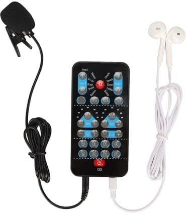 HISUEKIG Disguiseur de Voix Portable, 10 Modes de Changement de Son, Mini Carte Son avec 8 Effets Amusants, pour Téléphone, Tablette, DJ, Enregistrement en Studio de Musique, karaoké,