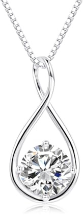 Glintara Schmuckset Silber 925 Damen - 2PCS Halskette Ohrringe Hängend Set | Tropfen Twist, Unendlichkeit, Anhänger, Cubic Zirkon, Leichte, Schmuck, Geburtstag, Geschenk, für Damen Frauen Mädchen