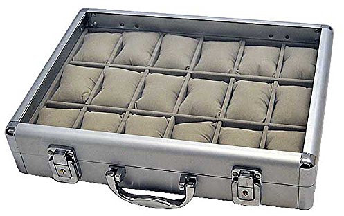 Uhrenhuette Uhrenbox Nr. 266 für 18 Uhren Grau 4737