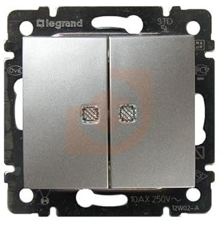 VL-INT DOBLE LUMIN 1P 10A ALUM