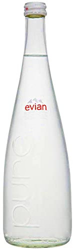 Evian-Flasche aus reinem Karbonat, Einweg-Flasche, Glas, 0,75 l