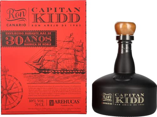 Ron Arehucas CAPITAN KIDD 30 Años Ron Canario 40% Vol. 0,7l in Giftbox