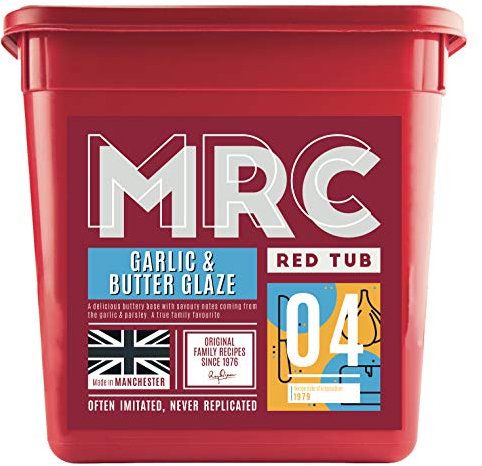 MRC Garlic Butter Glaze 2.5kg – Professional Garlic & Butter Steak Seasoning for Meat, Poultry, Seafood – Rich & Indulgent Bulk Marinade – Free from MSG, Preservatives & Additives – Made in Manchester