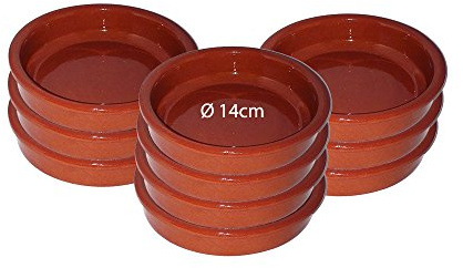 Terracotta Set of 10x 14cm Rustic Cazuela Clay Pans