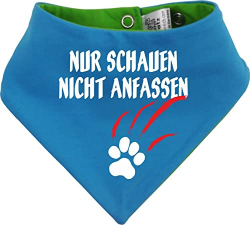 Hunde Wende- Halstuch Multicolor (Fb: Lime-Atoll) (Gr.1 - HU 27-30 cm) Nur schauen Nicht anfassen