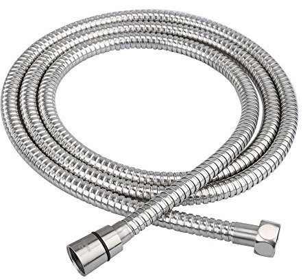 HOMEIDEAS 2m/78鈥 Anti-Kink Leakproof Stainless Steel Shower Hose,with Solid Brass Connector & 2 Washers, Polished Chrome - Shower Hose Extension, Long Shower Hose Replacement
