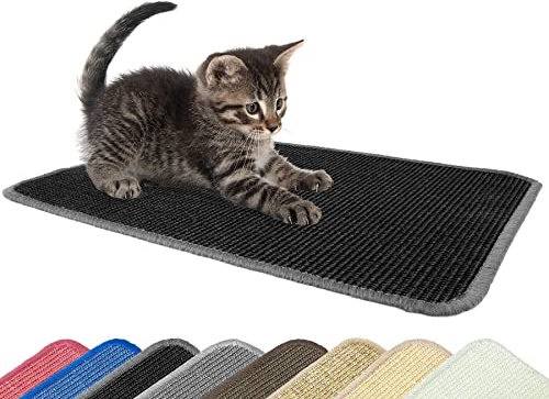 Primaflor Katzen-Kratzmatte - Schwarz, 140 x 200 cm, Rutschhemmende Sisalmatte für Krallenpflege, Robuster Kratzpad für Wand, Boden oder Kratzmöbel