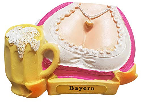 Ciffre Kühlschrank Magnet Polyresin Bierkrug Maß Bier Dirndl Busen - Bayern B4